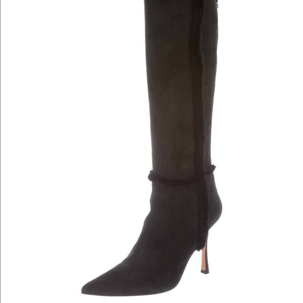 Manolo Blahnik black suede knee-high boots - Picture 2 of 8